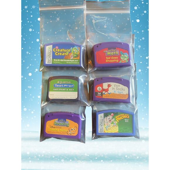 LeapFrog Lot w/ Case – LeapPad & Leapster Games Fox in Socks Nemo SAT Test Prep - Picture 4 of 6